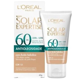 Protetor Solar Facial L'Oréal Paris Solar Expertise Antioleosidade n° 1.0, FPS 60, 1 unidade com 40g