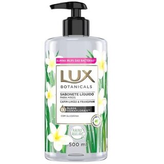 Sabonete Glicerinado para Mãos Lux Botanicals Capim-limão e Frangipani frasco pump, líquido com 500mL