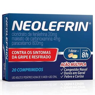Neolefrin Comprimido 400mg + 20mg, 400mg + 4mg, caixa com 20 comprimidos