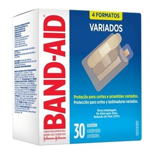 Curativos Band-Aid variados, transparente com 30 unidades