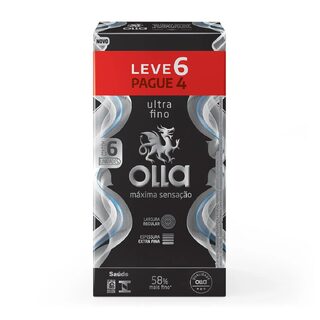 Preservativo Olla Sensitive Máxima Sensação Ultra Fino, 6 unidades