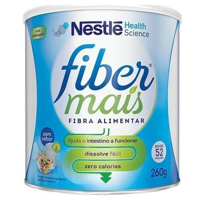 Suplemento Alimentar de Fibras Nestlé FiberMais sem sabor, lata com 260g