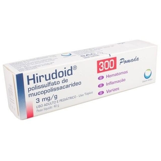 Hirudoid 3mg/g, caixa com 1 bisnaga com 40g de pomada de uso dermatológico