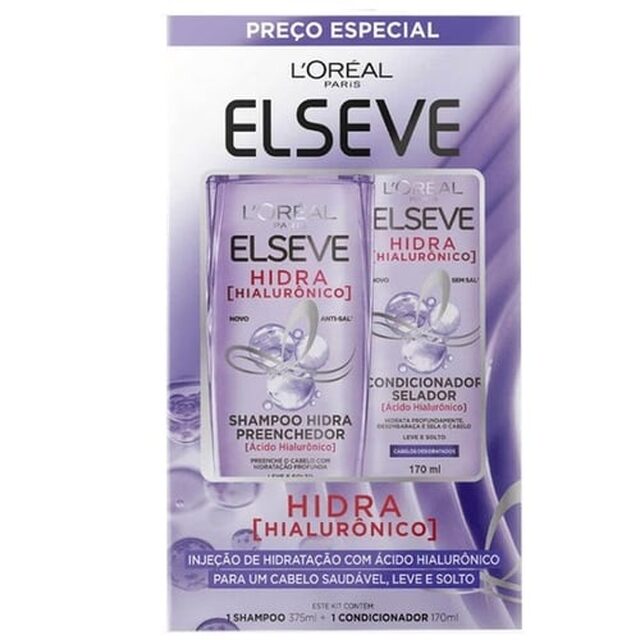 Kit Capilar Elseve Hidra Hialurônico shampoo preenchedor com 375mL + condicionador selador com 170mL