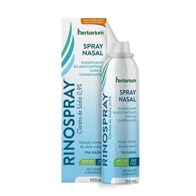 Rinospray 9mg/mL, caixa com 1 frasco spray com 100mL de solução de uso nasal