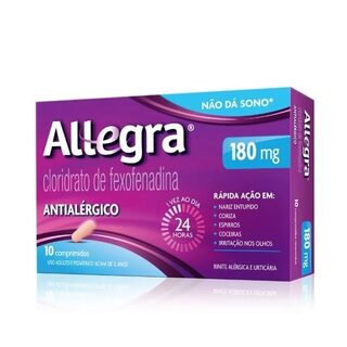Allegra 180mg, caixa com 10 comprimidos revestidos