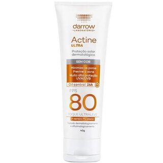 Protetor Solar Darrow Actine Ultra FPS 80, sem cor com 40g
