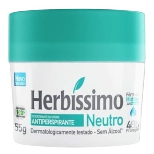 Desodorante Antitranspirante Herbíssimo Neutro creme com 55g