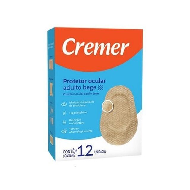 Protetor Ocular Cremer Adulto Bege com 12 unidades