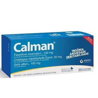 Calman 100mg + 30mg + 100mg, caixa com 20 comprimidos revestidos