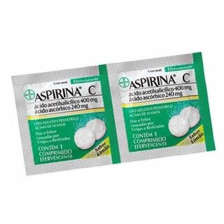 Aspirina C 400mg + 240mg, envelope com 2 comprimidos efervescentes sabor limão