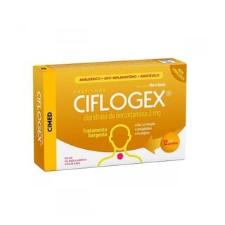 Ciflogex Pastilha 3mg, caixa com 12 pastilhas, sabor mel-limão