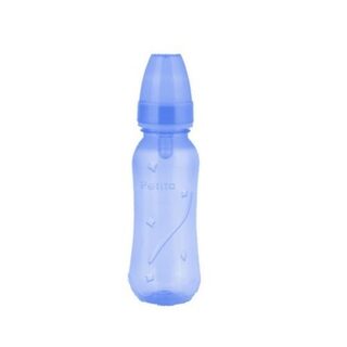 Mamadeira Petita 6+ meses, sem alça, azul com capacidade de 240mL