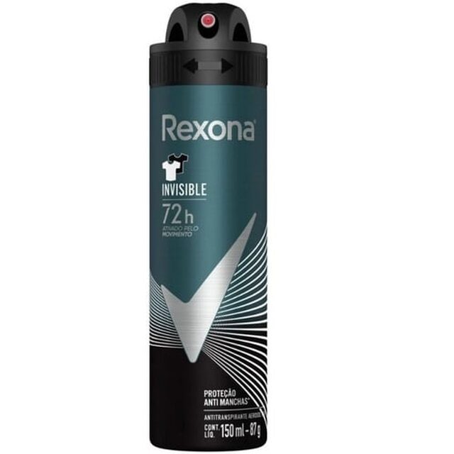 Desodorante Antitranspirante Rexona Men Invisible aerossol, 1 unidade com 150mL