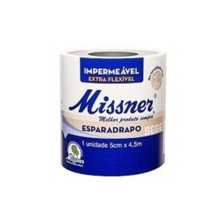 Esparadrapo Impermeável Missner bege, 1 unidade com 5cm x 4,5cm