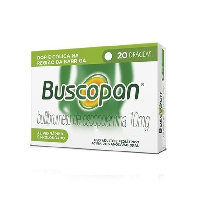 Buscopan 10mg, caixa com 20 drágeas