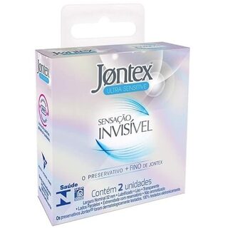 Preservativo Jontex sensação invisível, caixa com 2 unidades