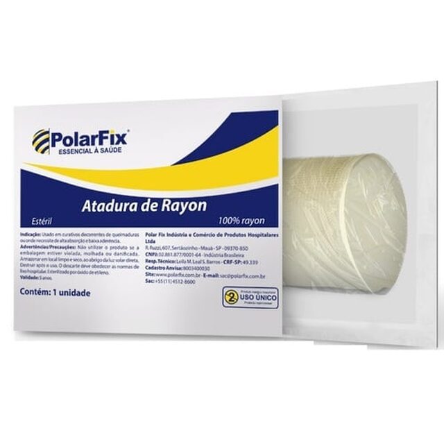 Atadura de Rayon PolarFix estéril, 1 unidade com 7,5cm x 5m