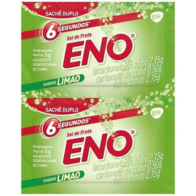 Sal de Frutas Eno 2 envelopes com 5g de pó efervescente de uso oral, limão