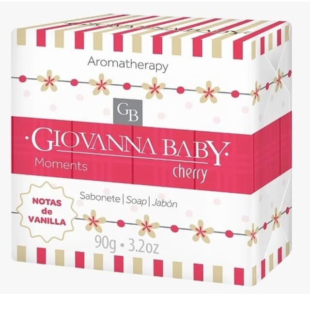 Sabonete Giovanna Baby Moments cherry, barra, 1 unidade com 90g