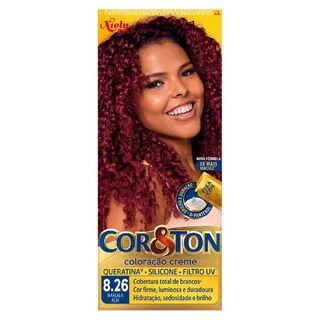 Tinta de Cabelo Permanente Cor&Ton Niely - 8.26 Marsala Açaí