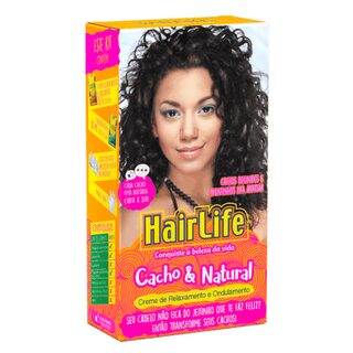 Creme para Relaxamento HairLife Super Cachos Solto e Natural creme para alisamento, 1 unidade com 80g + neutralizante, 1 unidade com 80mL + 1 par de luvas
