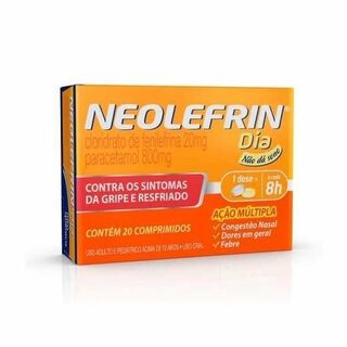Neolefrin Dia 800mg + 20mg, caixa com 10 comprimidos
