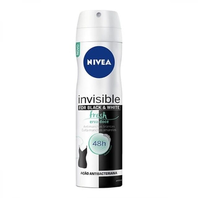 Desodorante Antitranspirante Nivea Invisible Black & White Fresh Erva-doce aerossol com 150mL