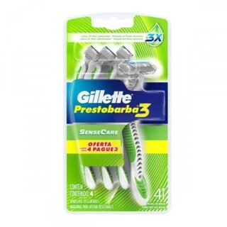 Aparelho de Barbear Gillette Prestobarba 3 Sensitive, 4 unidades
