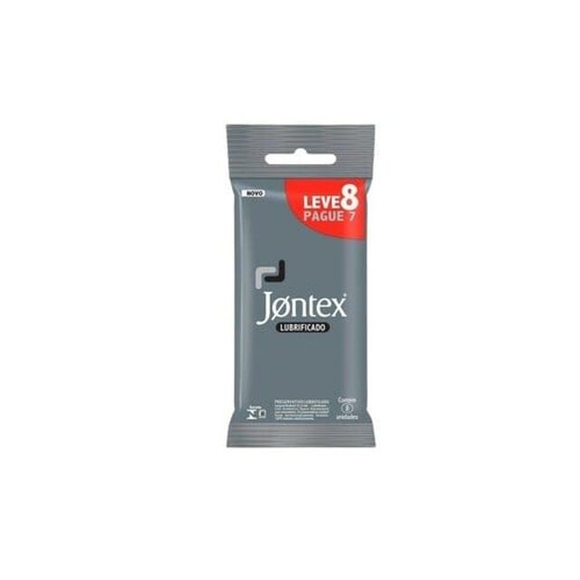 Preservativo Jontex lubrificado, leve 8 pague 7 unidades