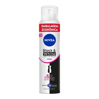 Desodorante Antitranspirante Aerosol Nivea Invisible Black & White Clear Feminino 48h 200ml