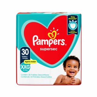 Fraldas Pampers Ss Mega Xxg C/30 unidades