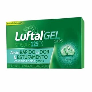Luftal Gel Caps 125mg, caixa com 10 cápsulas gelatinosas moles