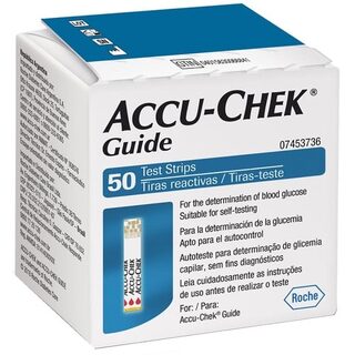 Tiras Medidoras para Controle de Glicemia Accu-Chek Guide caixa com 50 unidades