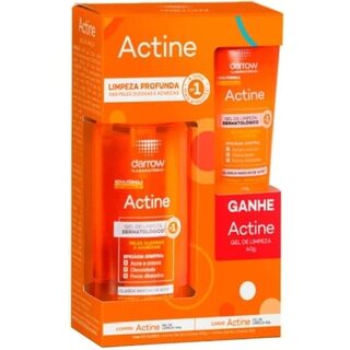 Kit Gel para Limpeza Facial Darrow Actine frasco, 1 unidade com 140g + bisnaga, 1 unidade com 40g