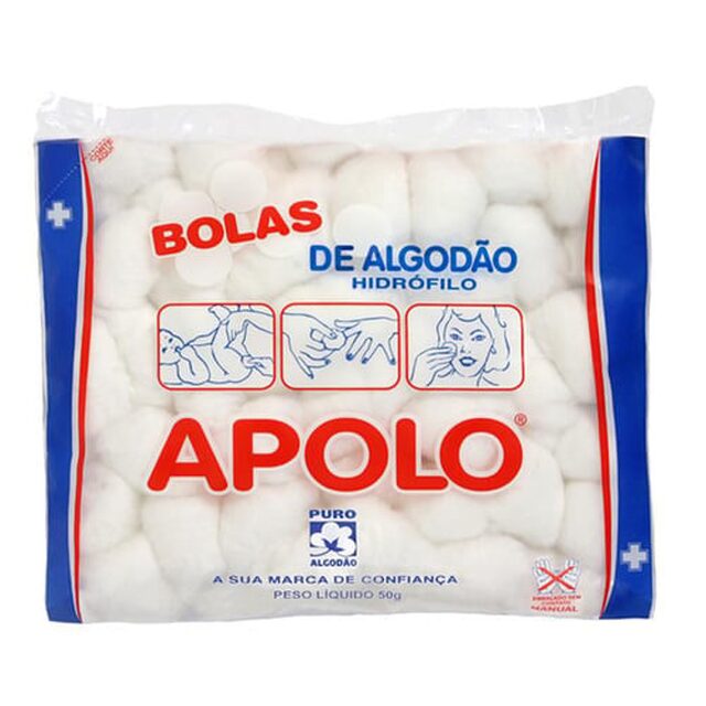 Algodão Apolo bola, branco com 50g