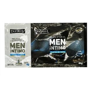 Kit Depimiel Men película protetora íntima com 8g + creme depilatório íntimo com 40g