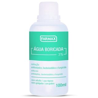 Água Boricada 3% Farmax, frasco com 100mL