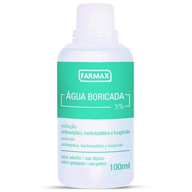 Água Boricada 3% Farmax, frasco com 100mL