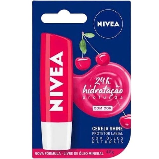 Protetor Labial Nivea Shine cereja, 4,8g