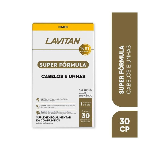 Polivitamínico Lavitan Cabelos e Unhas Super Fórmula 30 comprimidos