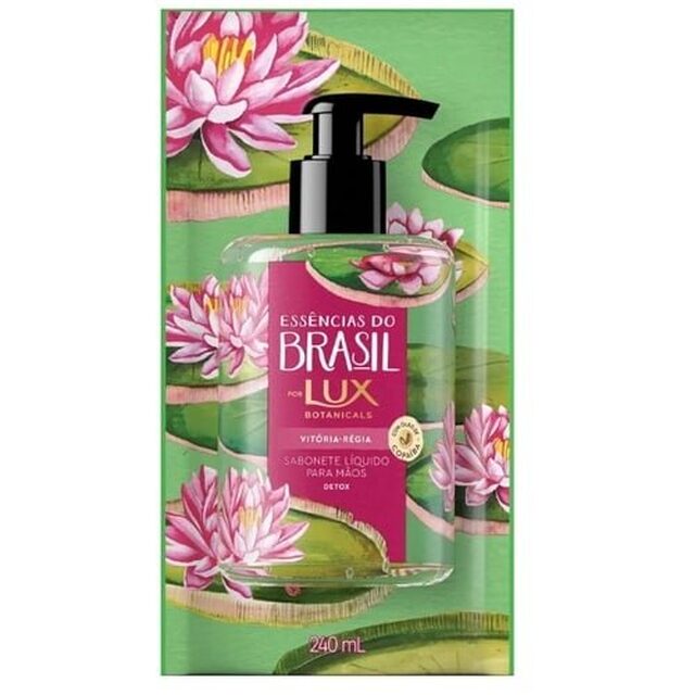 Sabonete Glicerinado para Mãos Lux Botanicals Essências do Brasil Vitória-régia refil, líquido com 240mL