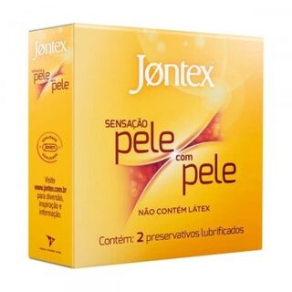 Preservativo Jontex pele com pele, caixa com 2 unidades