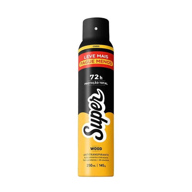Desodorante Antitranspirante Aerosol Super Wood 250ml