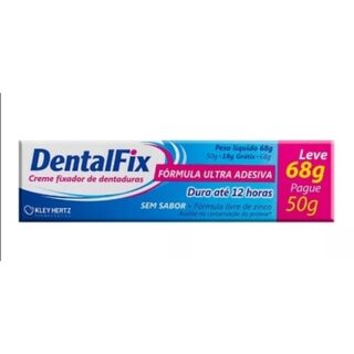 Creme Fixador de Dentadura DentalFix sem sabor, leve 68g pague 50g