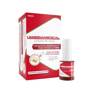 Lakesia Ciclopirox 80mg/g, frasco com 3g de esmalte + 12 lixas