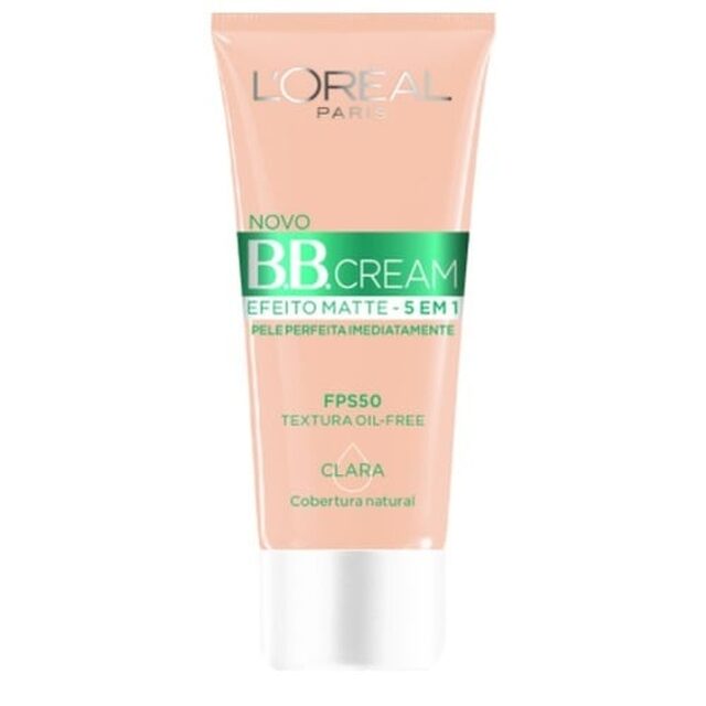 BB Cream L'oréal Paris Efeito Matte 5 em 1 - FPS 50, clara com 30mL