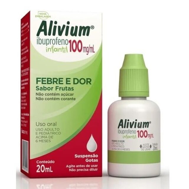 Alivium 100mg/mL, caixa com 1 frasco gotejador com 20mL de suspensão de uso oral
