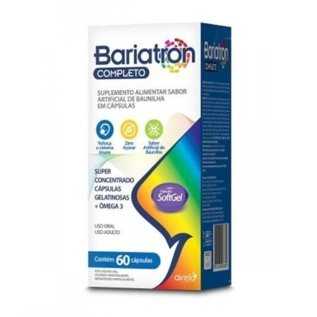 Bariatron + Ômega 3 Airela baunilha, caixa com 60 cápsulas softgel
