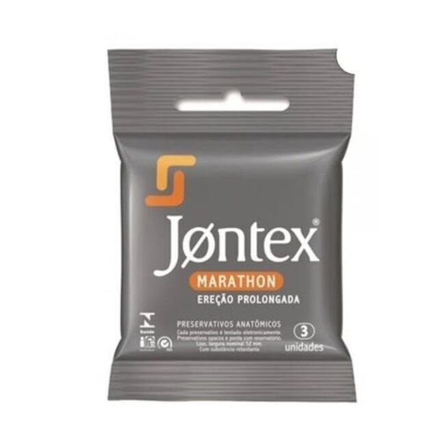 Preservativo Jontex lubrificado, pacote com 3 unidades